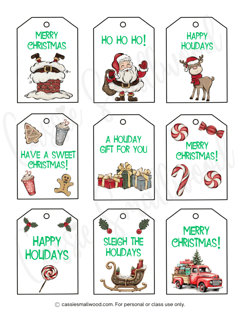 400+ Cutest Printable Christmas Tags (Free Pdf) - Cassie Smallwood with Merry Christmas Gift Tags Printable