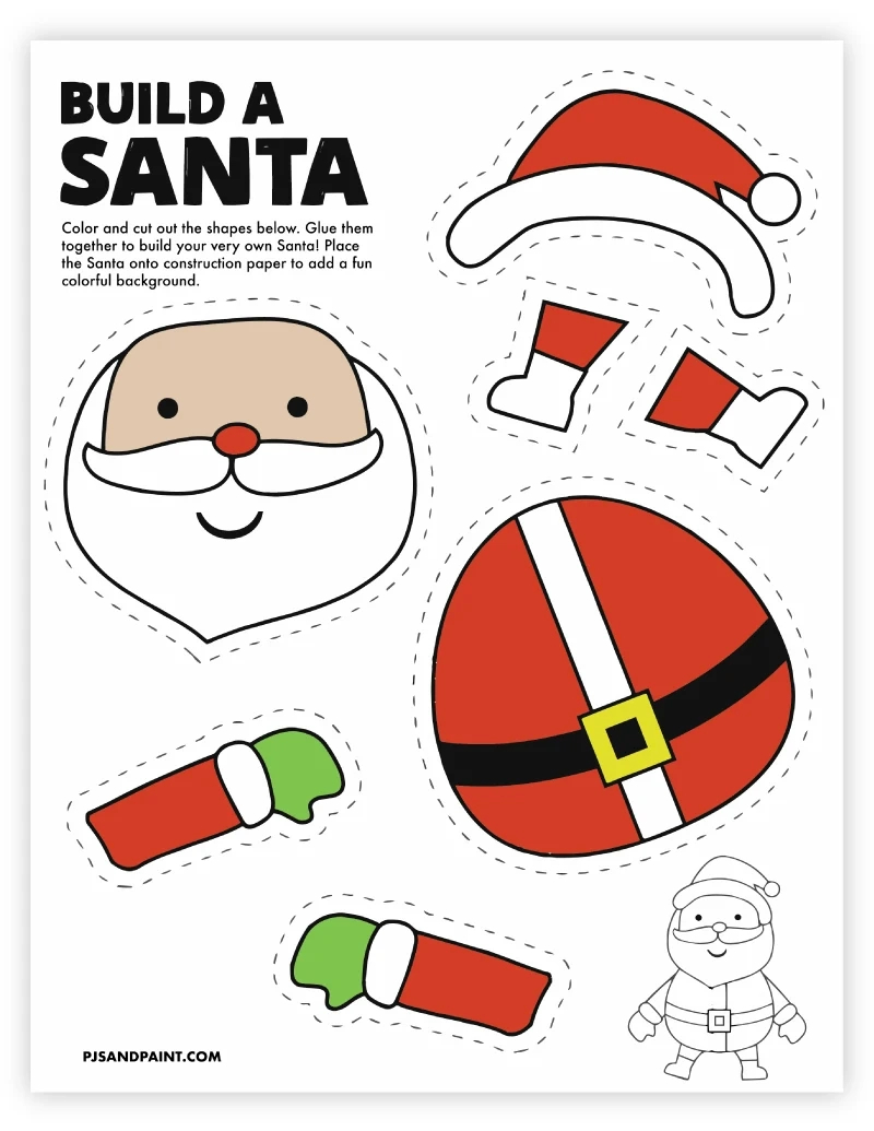 8 Free Printable Christmas Themed Cut And Paste Projects - Pjs And regarding Christmas Printables