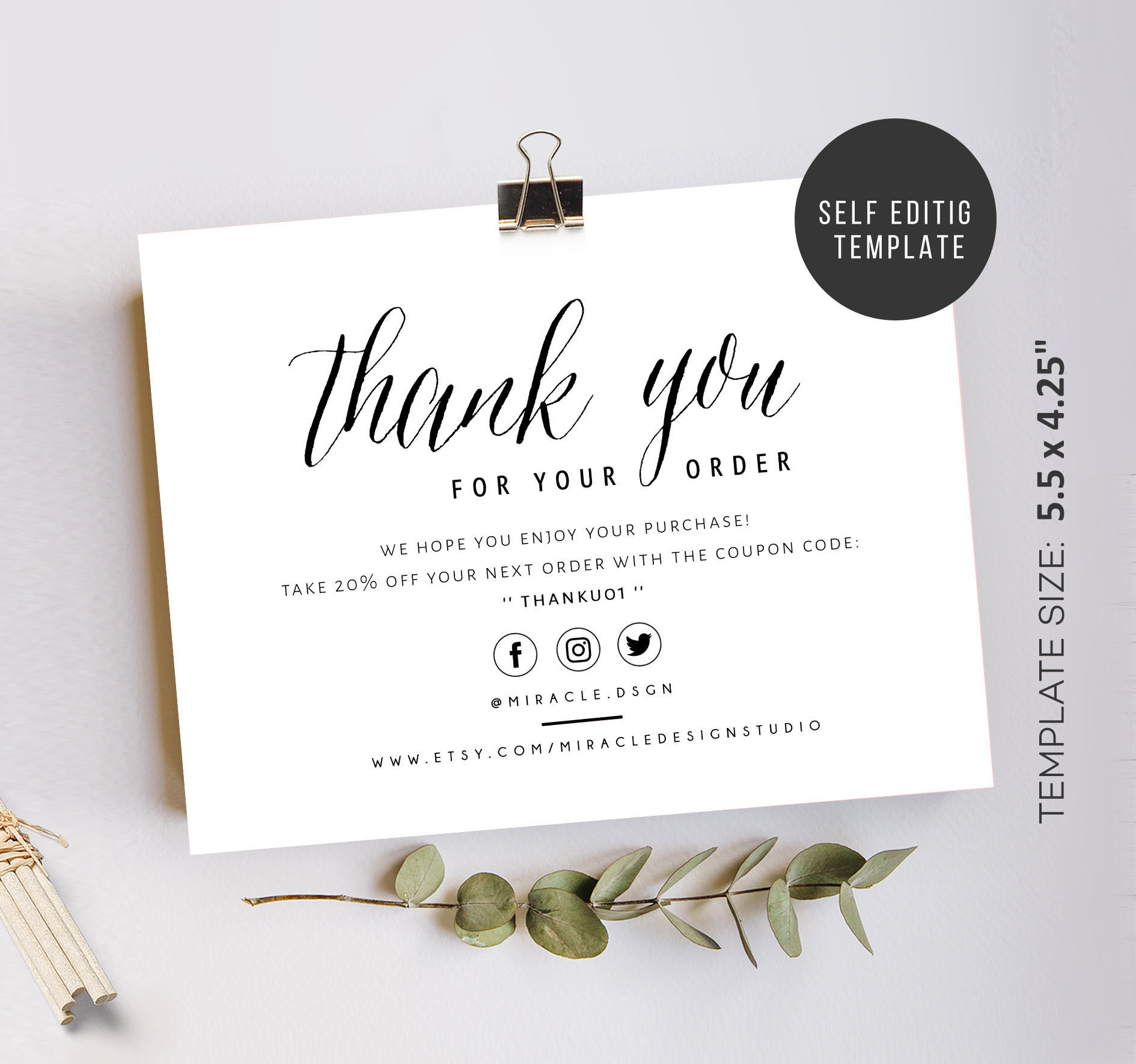 Business Thank You Insert Cards - Thank You For Your Order intended for Discount Thank You Cards Printable