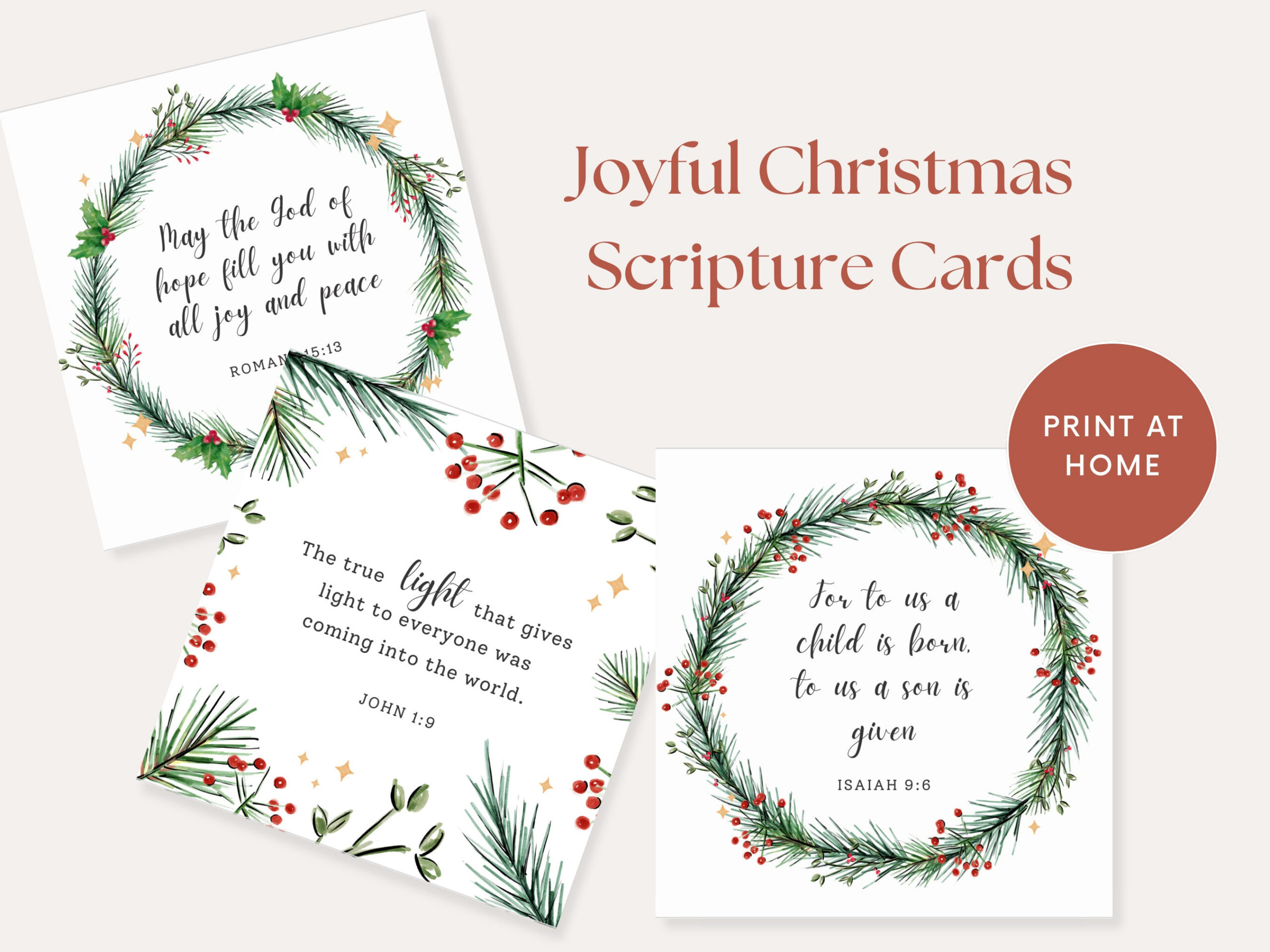 Buy Christmas Bible Verses, Christmas Scripture Cards Printable with Printable Christmas Card Verses
