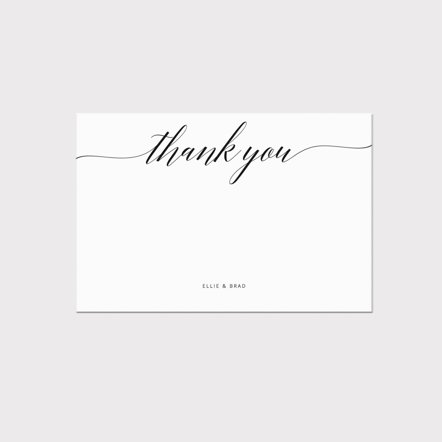 Calligraphy Thank You Card Template, Editable Wedding Stationery throughout Thank You Cards Template Printable