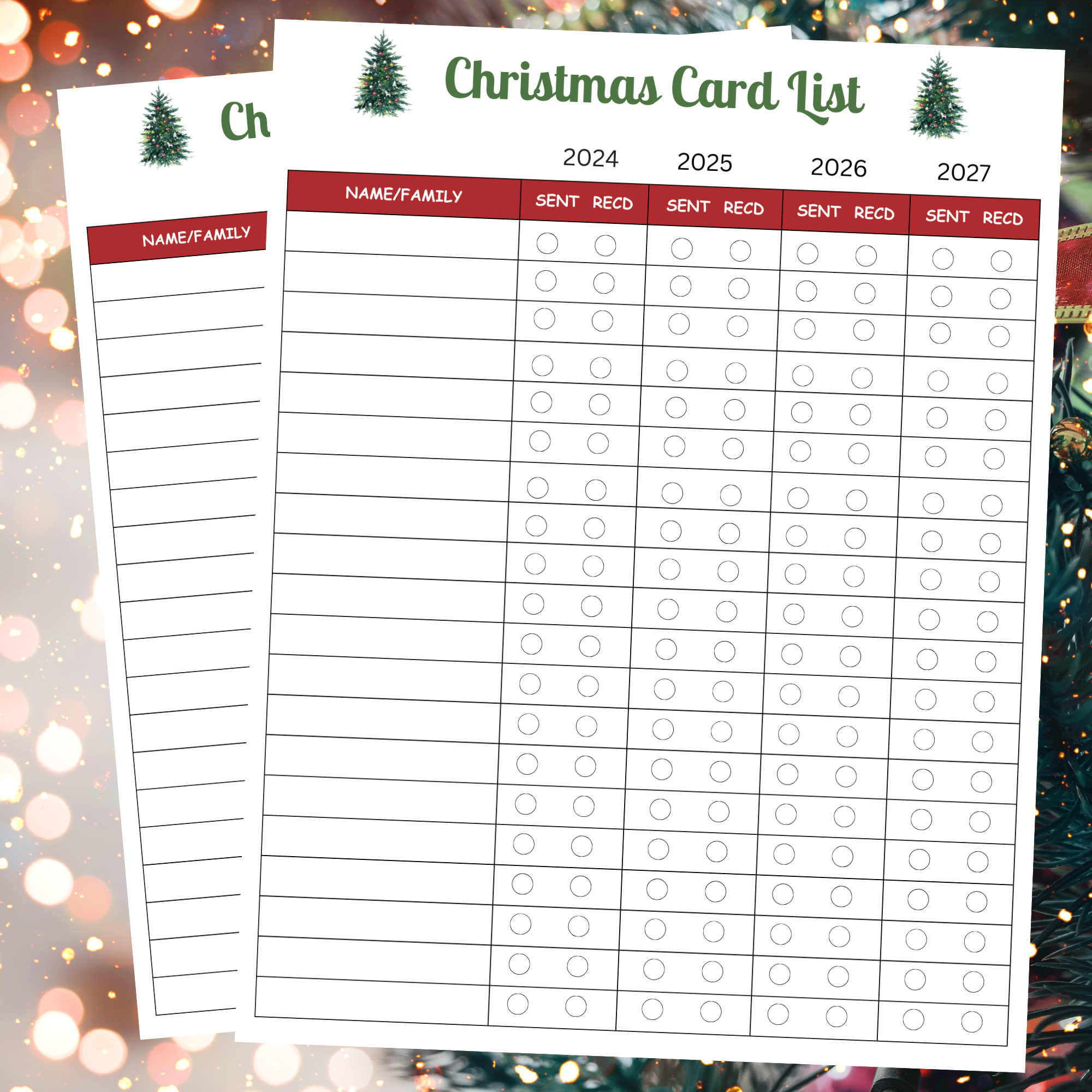 Christmas Card List Printable Checklist (Instant Download) regarding Printable Christmas Card List 2025