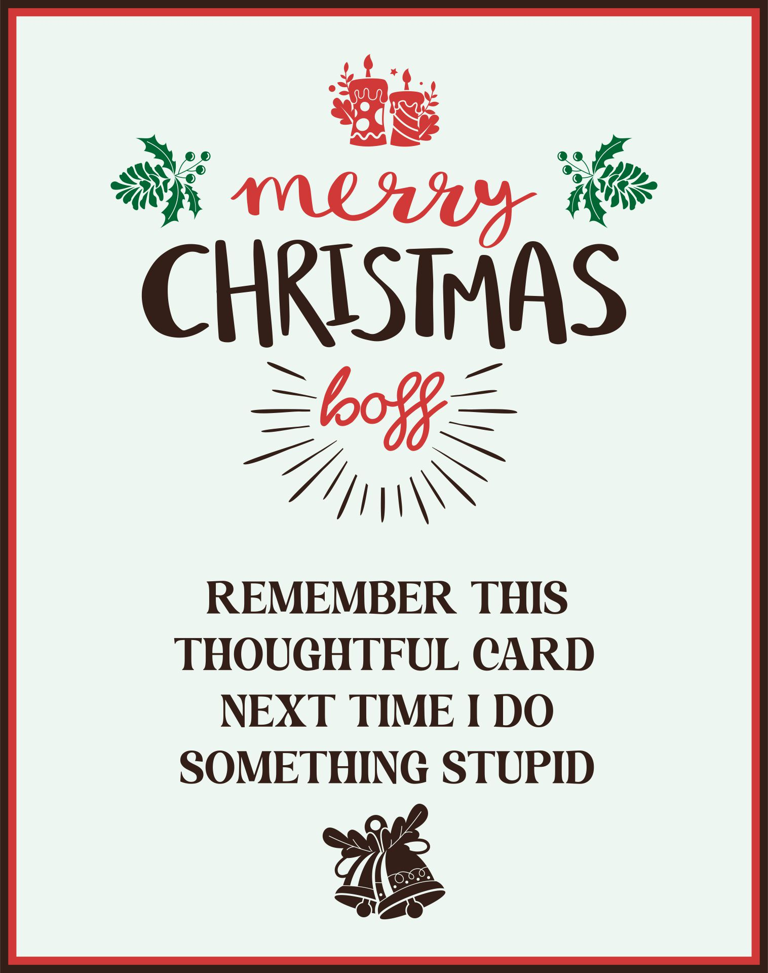 Christmas Cards For Boss - 11 Free Pdf Printables | Printablee for Free Printable Christmas Card For Boss