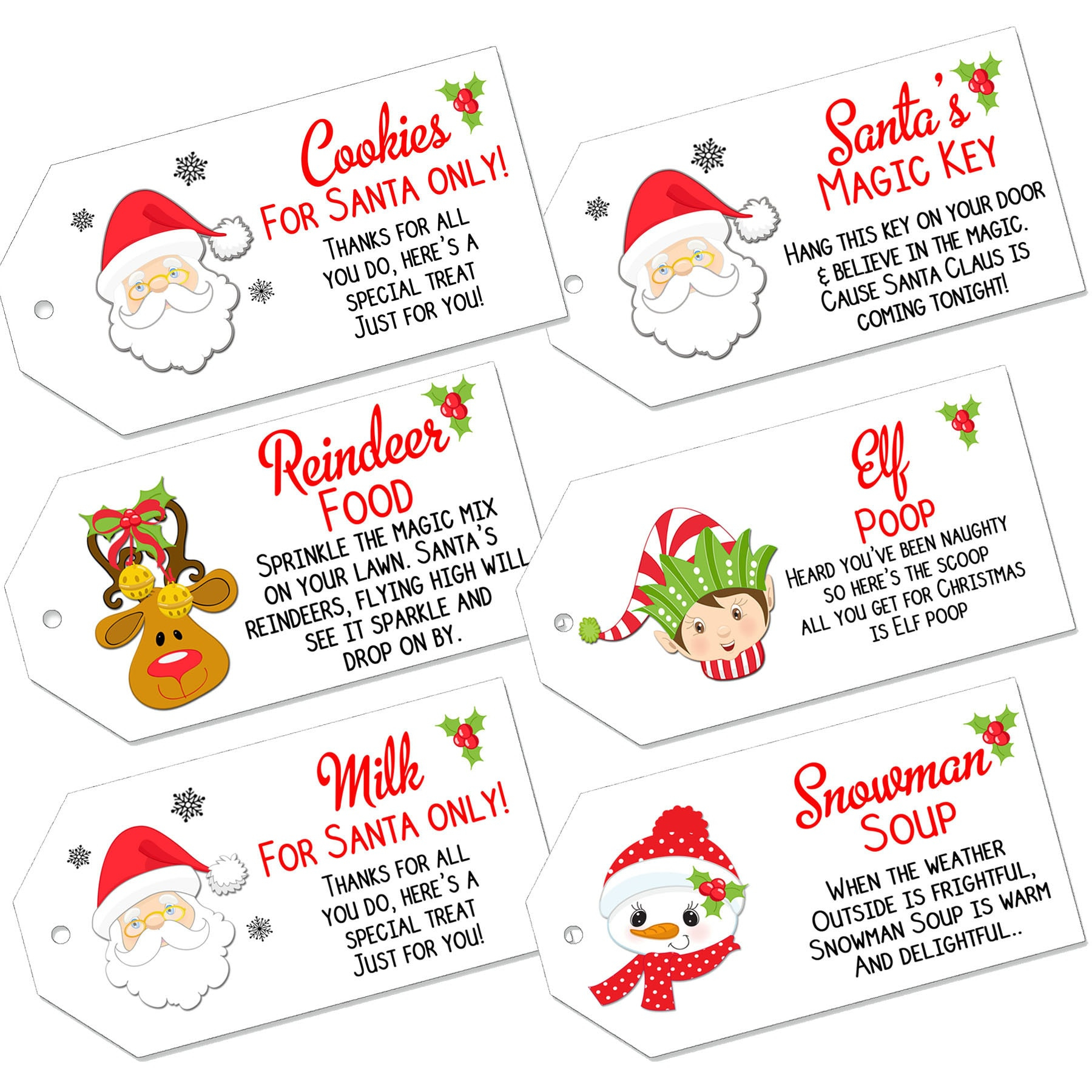 Christmas Labels Magic Reindeer Food Santas Key Milk Snowman Soup within Reindeer Food Printable Labels