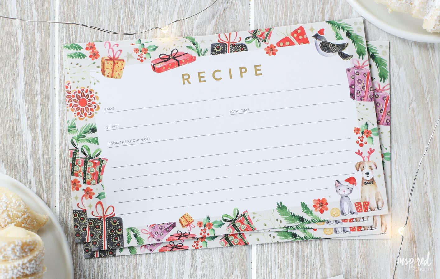 Christmas Recipe Card Printable - Holiday Recipe Card Download for Free Printable Christmas Recipe Tags