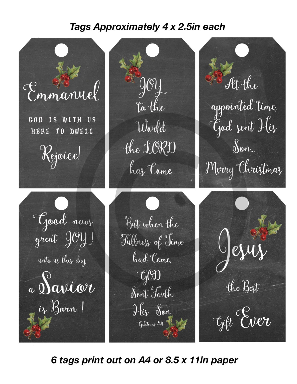 Christmas Tag Printable Christian Religious Tags. Chalkboard Bible in Christian Christmas Tags Printable
