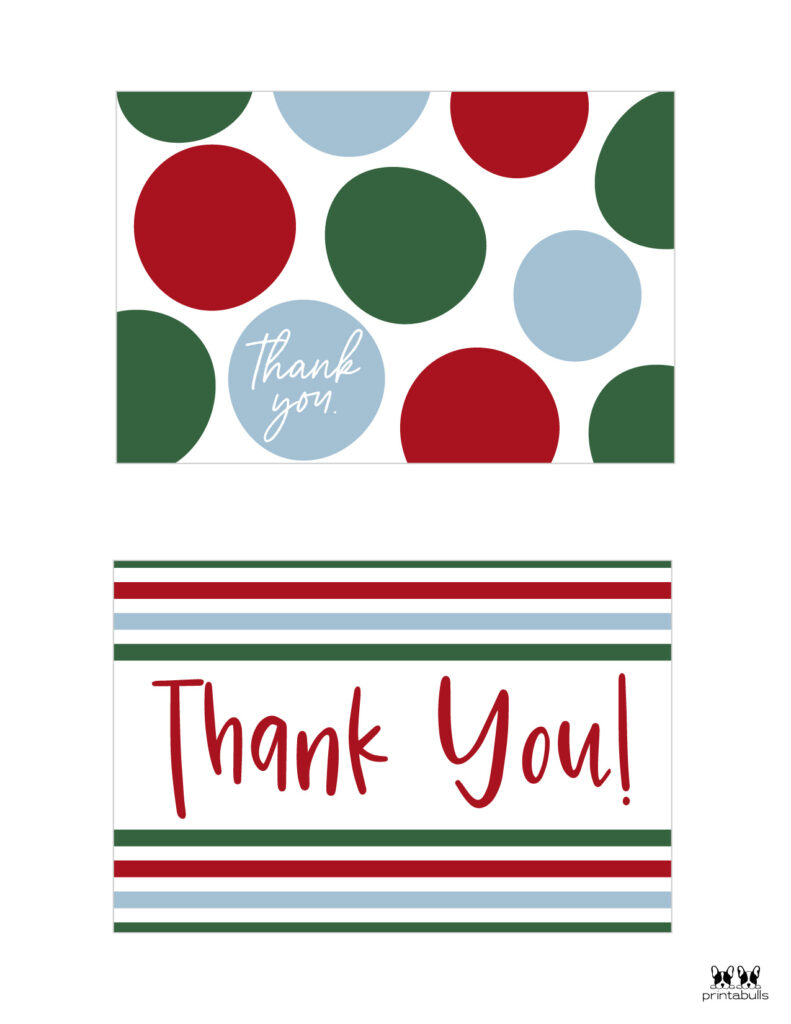 Christmas Thank You Cards - 25 Free Printable Cards | Printabulls within Holiday Thank You Cards Free Printable