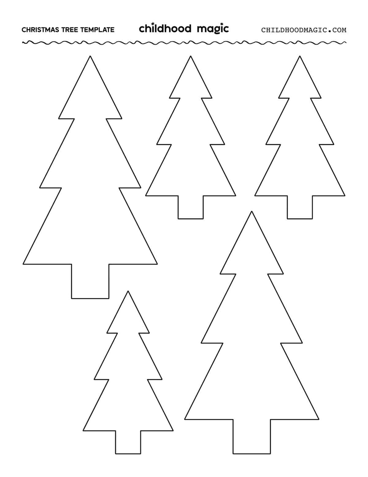 Christmas Tree Outline - Childhood Magic with Christmas Tree Printable