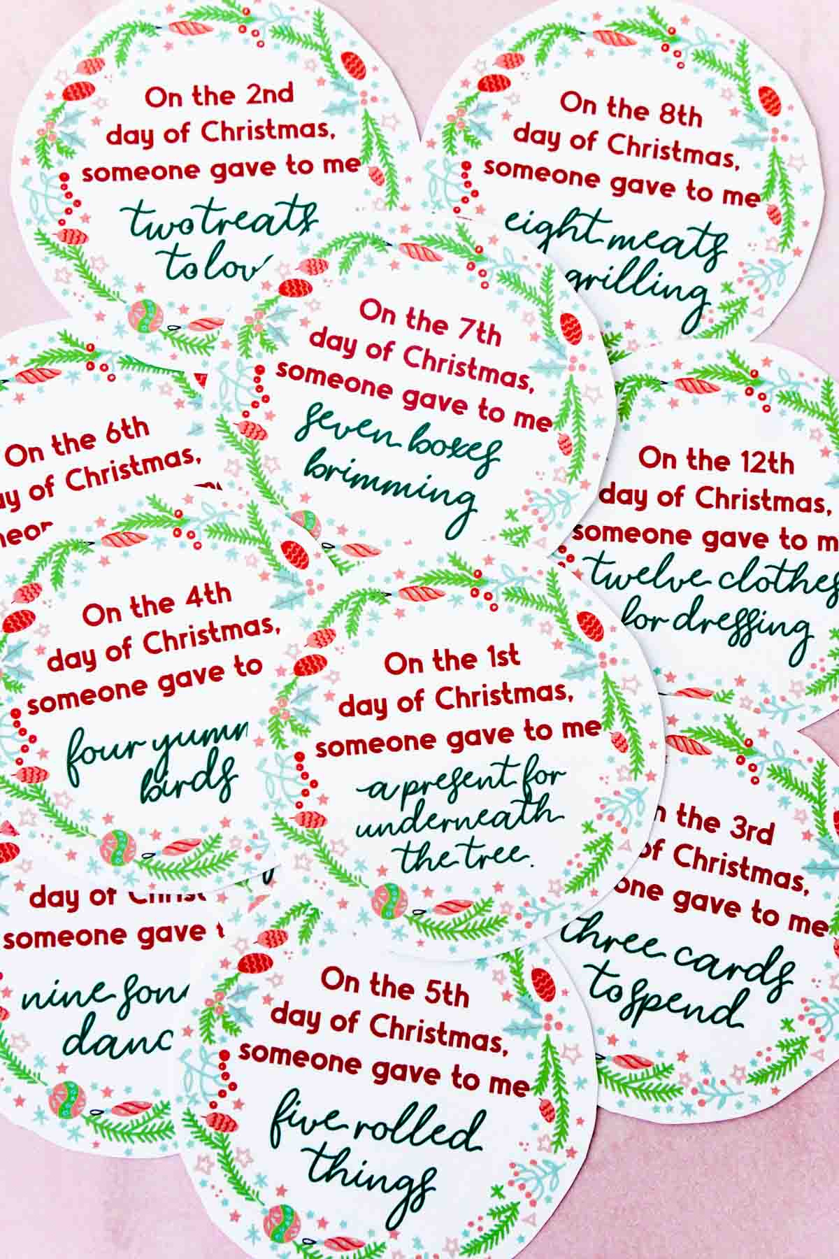 Creative 12 Days Of Christmas Gifts &amp;amp; Free Gift Tags - Play Party Plan inside Free Printable 12 Days Of Christmas Tags