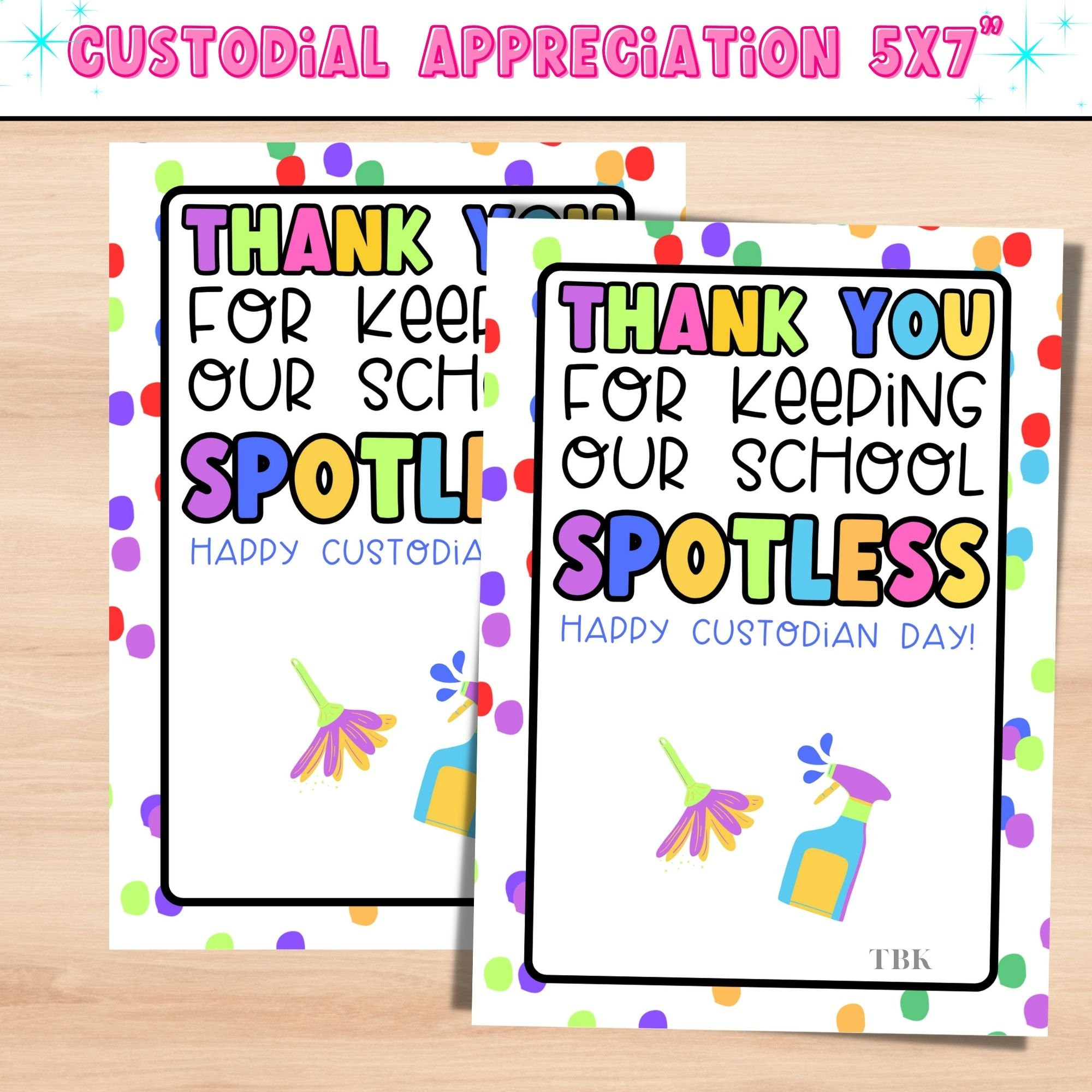 Custodial Appreciaiton Gift Card Holder | Custodial Appreciaiton in Free Printable Custodian Thank You Cards