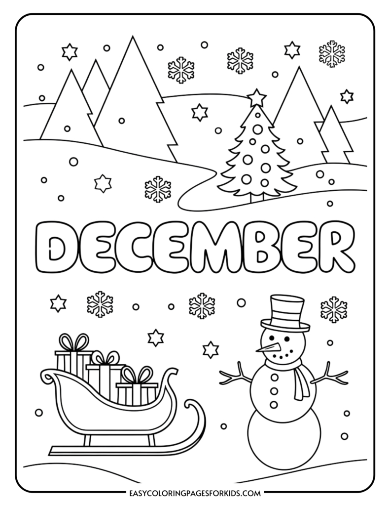 December Coloring Pages For Kids (7 Free Printable Pages) - Easy inside Free Christmas Printables For Kids