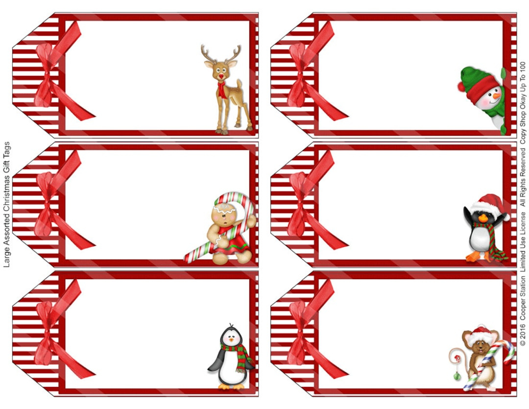 Digital Printable Assorted Large Holiday Gift Tags - Christmas inside Large Printable Christmas Tags