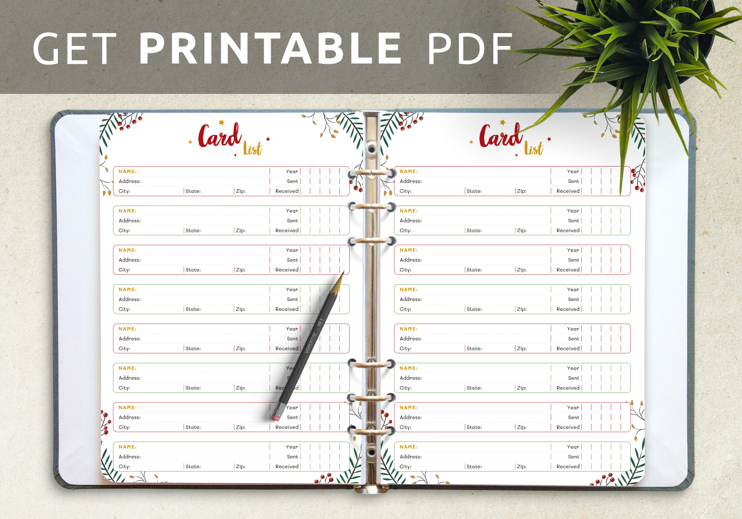 Download Printable Christmas Style - Card List Pdf in Free Printable Christmas Card List