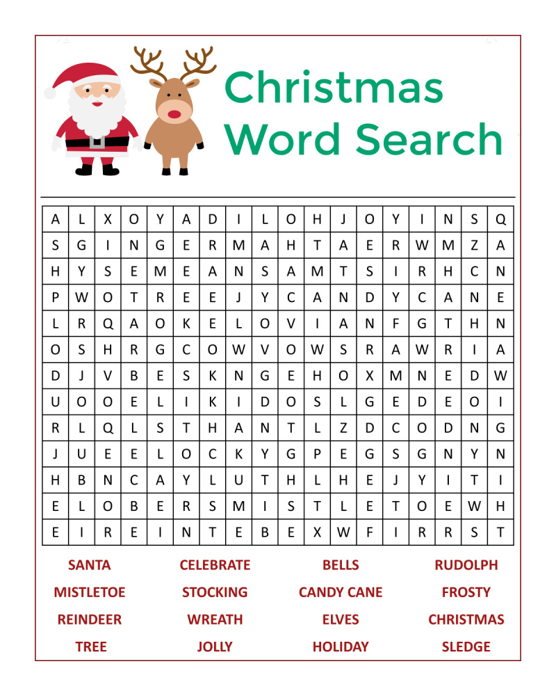 ☃️🎅🏼Santa&amp;#039;S Christmas Word Search Activity Page - Mama Likes This pertaining to Christmas Word Search Printable