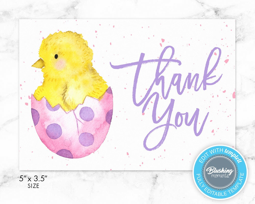 Easter Thank You Card, Printable Thank You Card, Easter Egg Thank for Easter Thank You Cards Printable