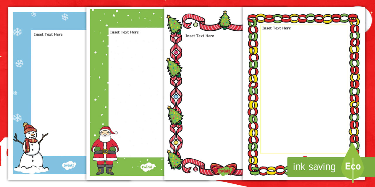Editable A4 Christmas Card Insert Template in Free Printable Christmas Card Inserts