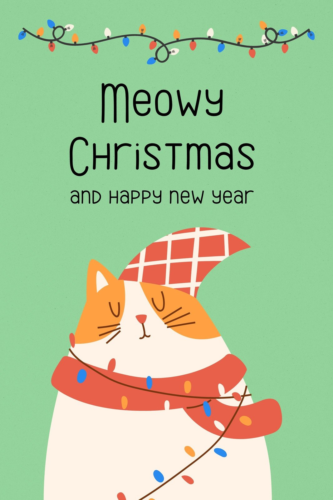 Free Cat Christmas Card Templates To Edit And Print | Canva inside Printable Cat Christmas Card Digital Download