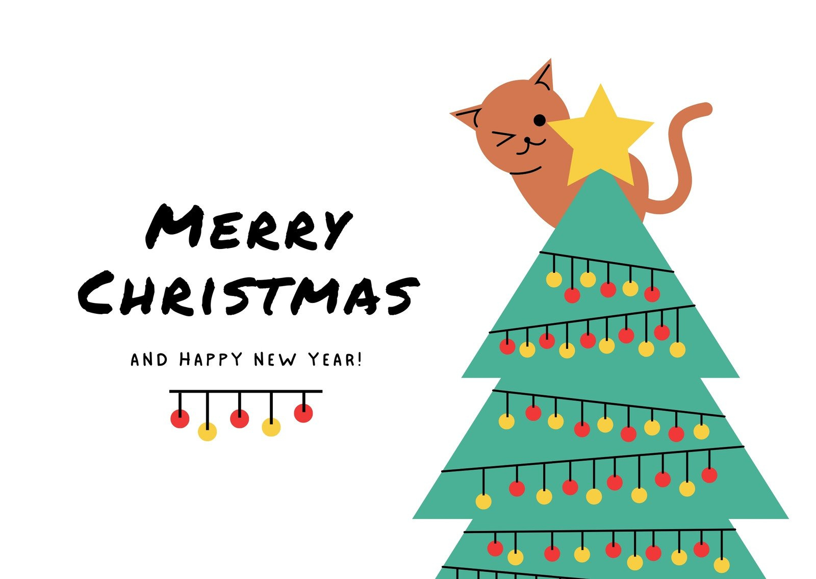 Free Cat Christmas Card Templates To Edit And Print | Canva within Printable Cat Christmas Card Digital Download