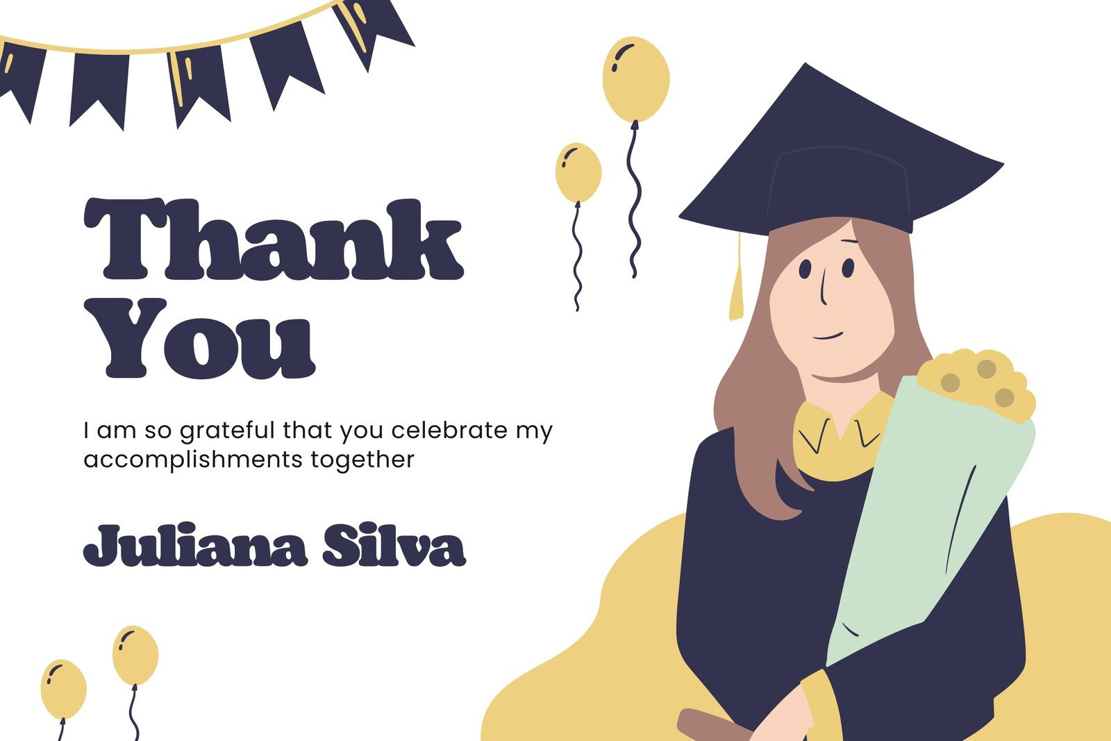 Free Custom Printable Graduation Thank You Card Templates | Canva regarding Printable Free Thank You Cards For Graduation