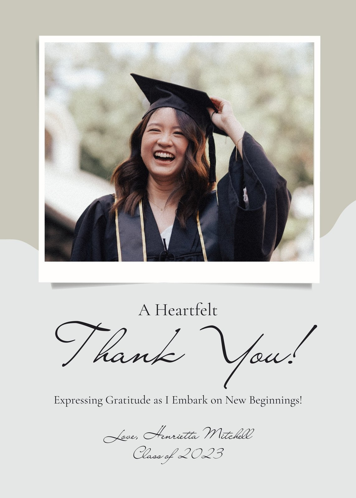 Free Custom Printable Graduation Thank You Card Templates | Canva within Printable Free Thank You Cards For Graduation