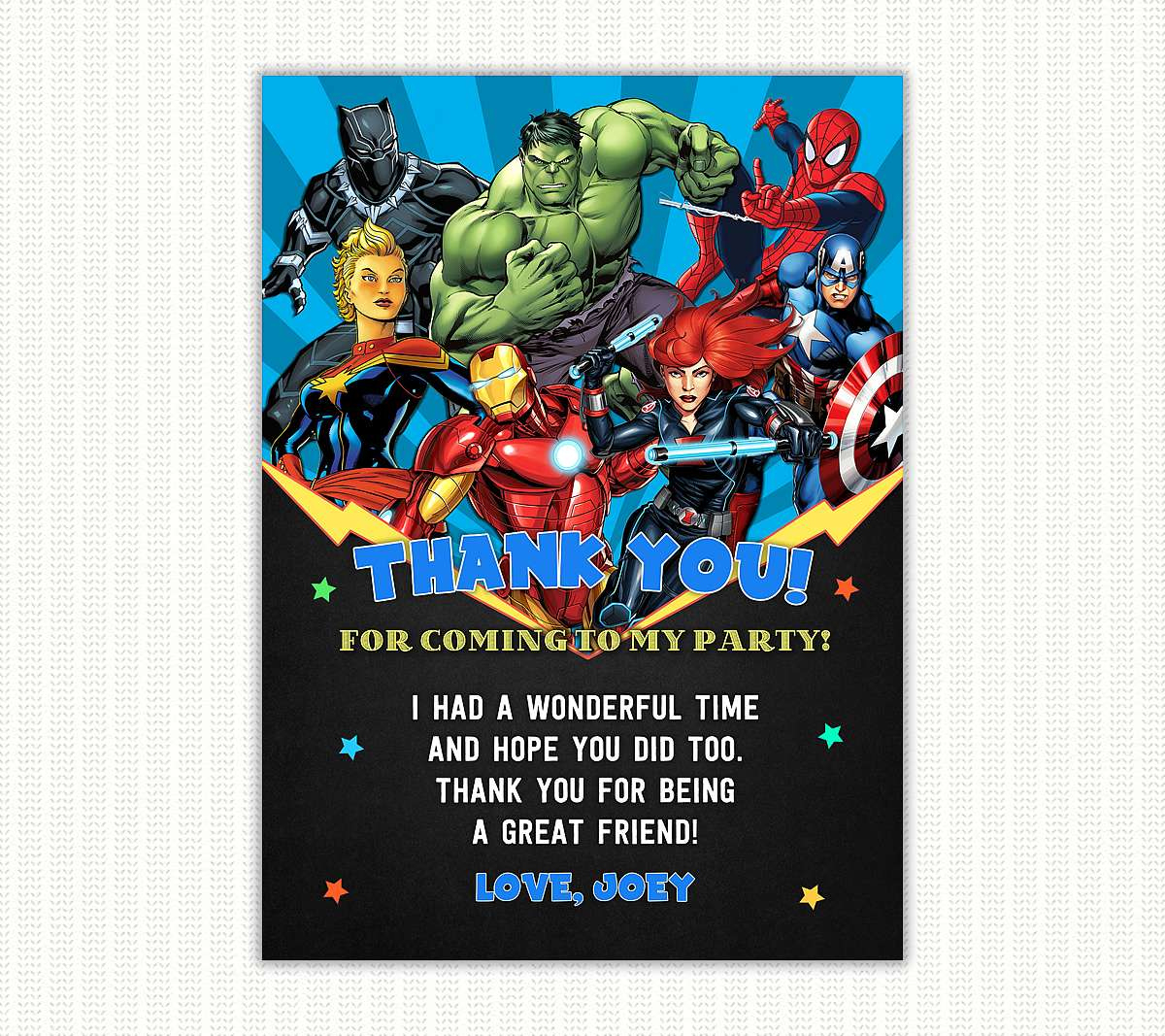 Free Free Printable Avengers Thank You Tags, Download Free Free regarding Avengers Thank You Cards Printable