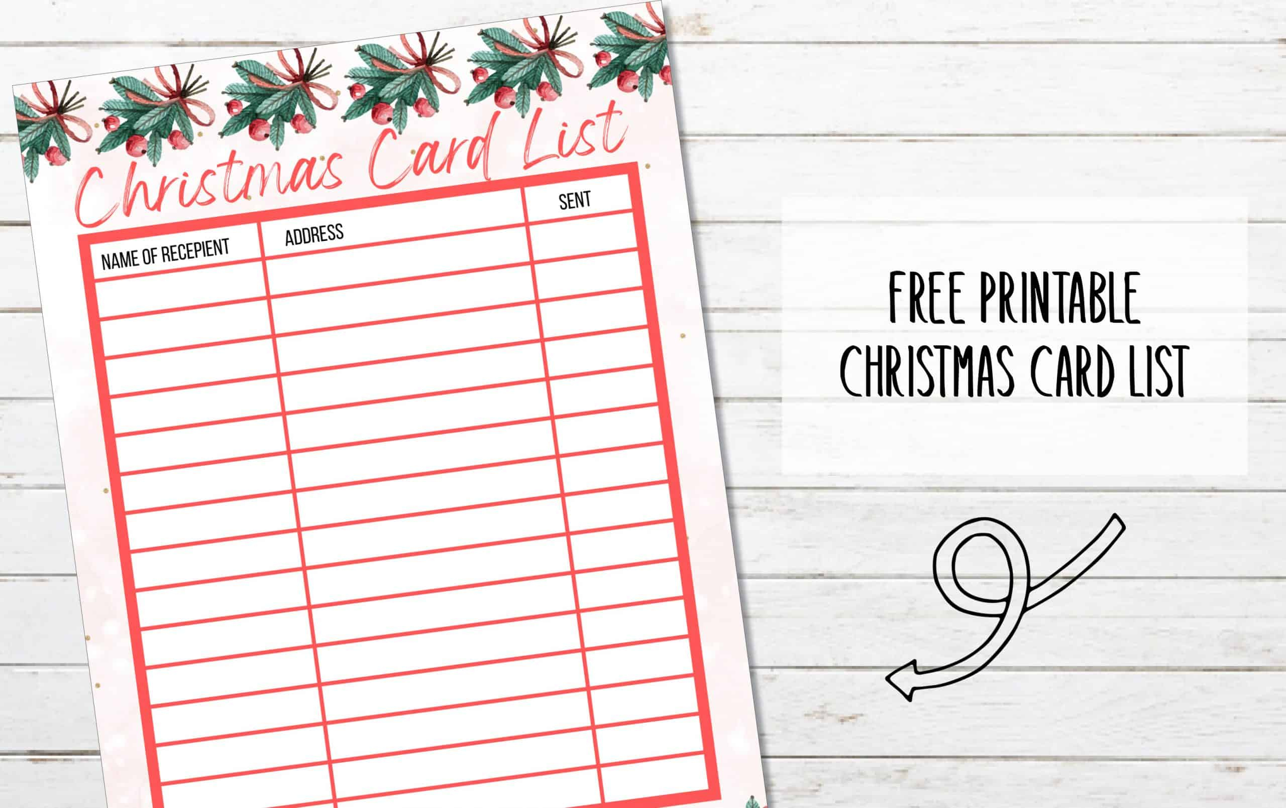 Free Printable Christmas Card List - My Printable Home regarding Free Printable Christmas Card List