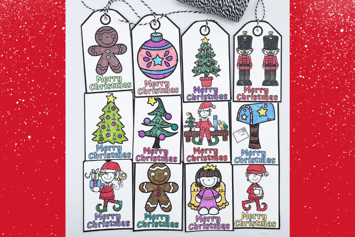 Free Printable Christmas Tags To Color For Kids inside Kids Christmas Tags Printable Free
