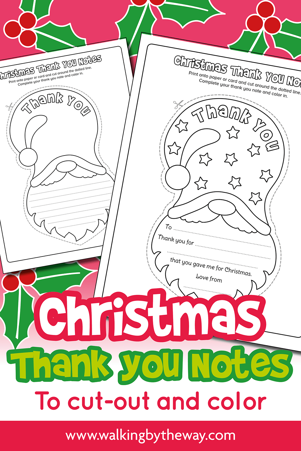 Free Printable Christmas Thank You Notes For Kids - Walkingthe Way intended for Free Christmas Thank You Cards Printable