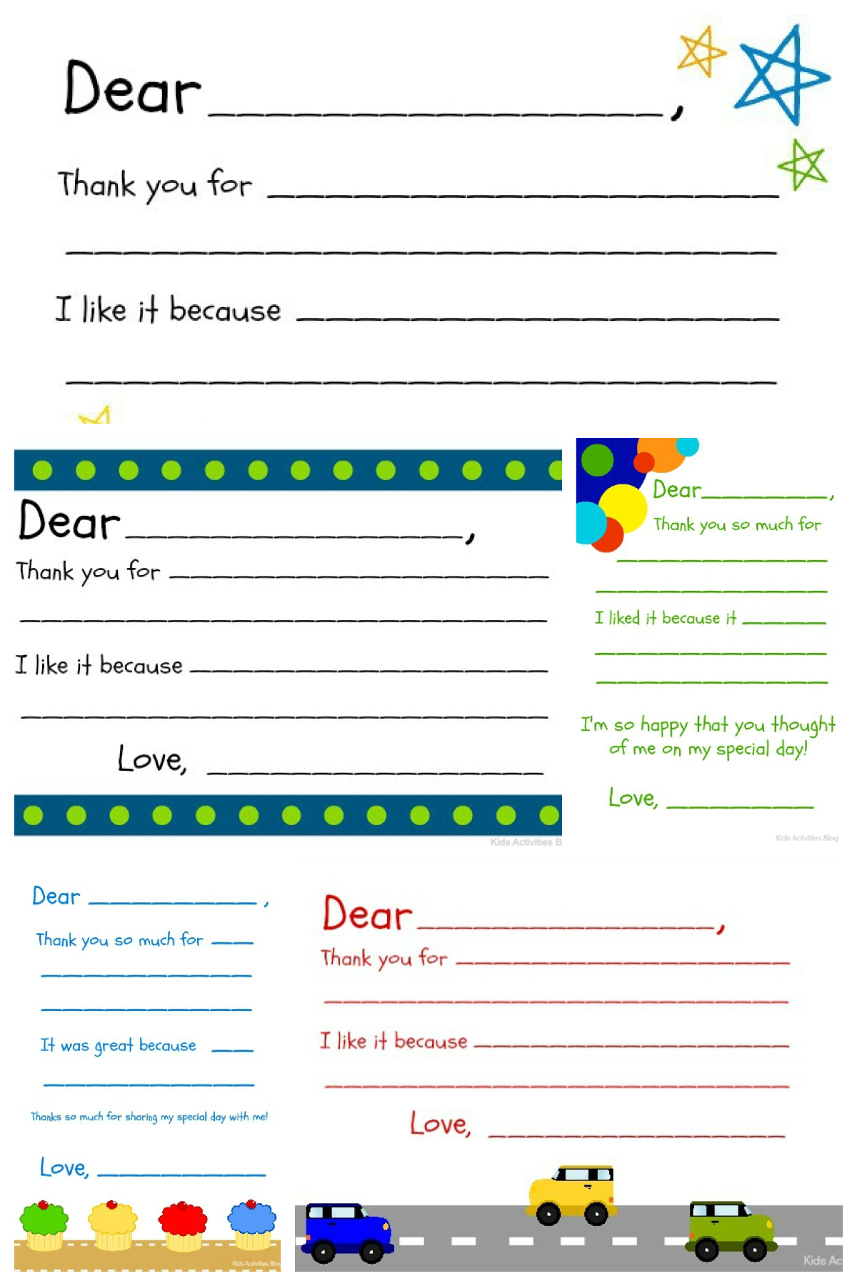 Free Printable Fill In The Blank Thank You Note | Kids Activities Blog in Printable Thank You Cards and Envelopes