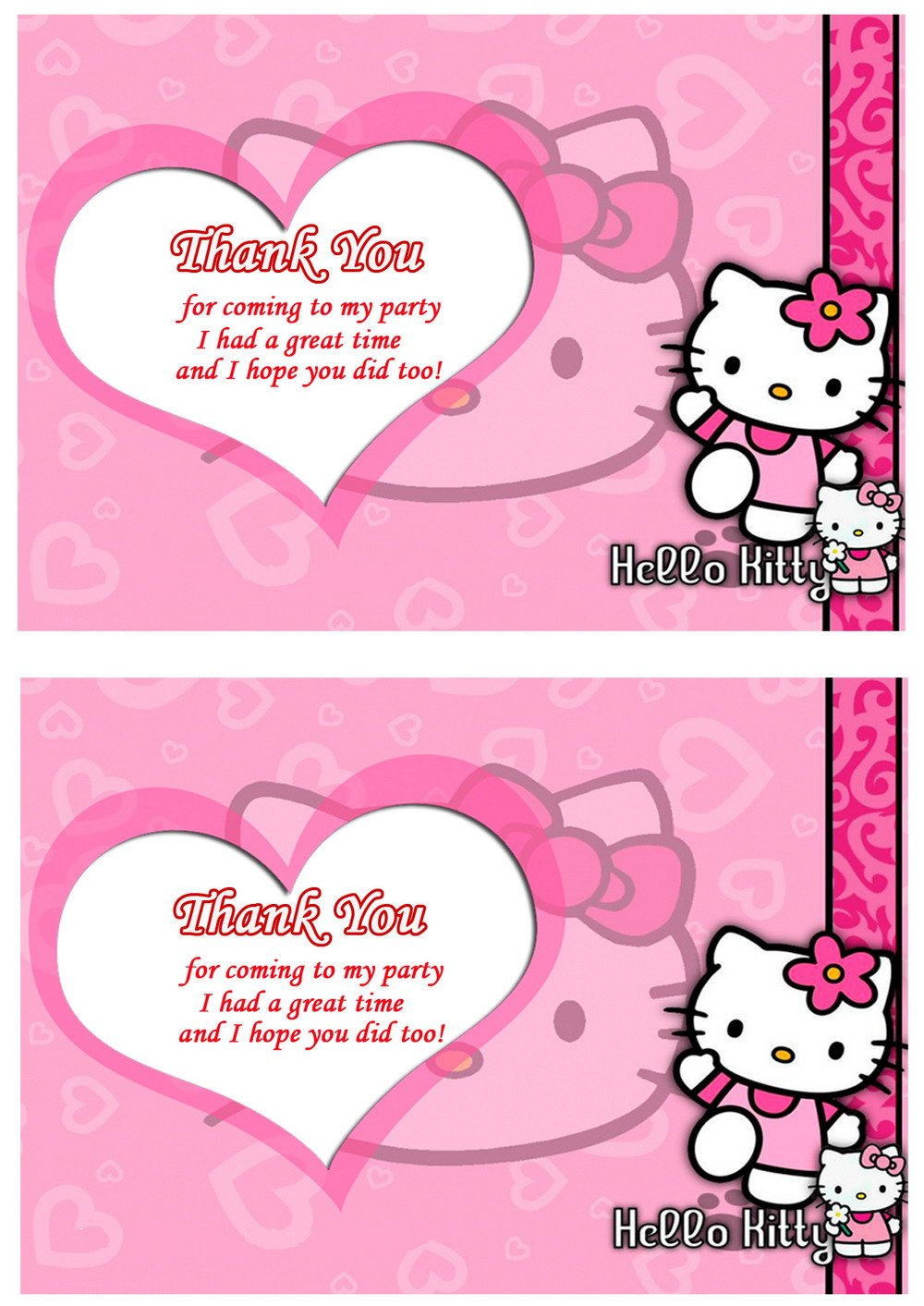 Free Printable Hello Kitty Thank You Tags, Download Free Printable for Hello Kitty Thank You Cards Printable Free