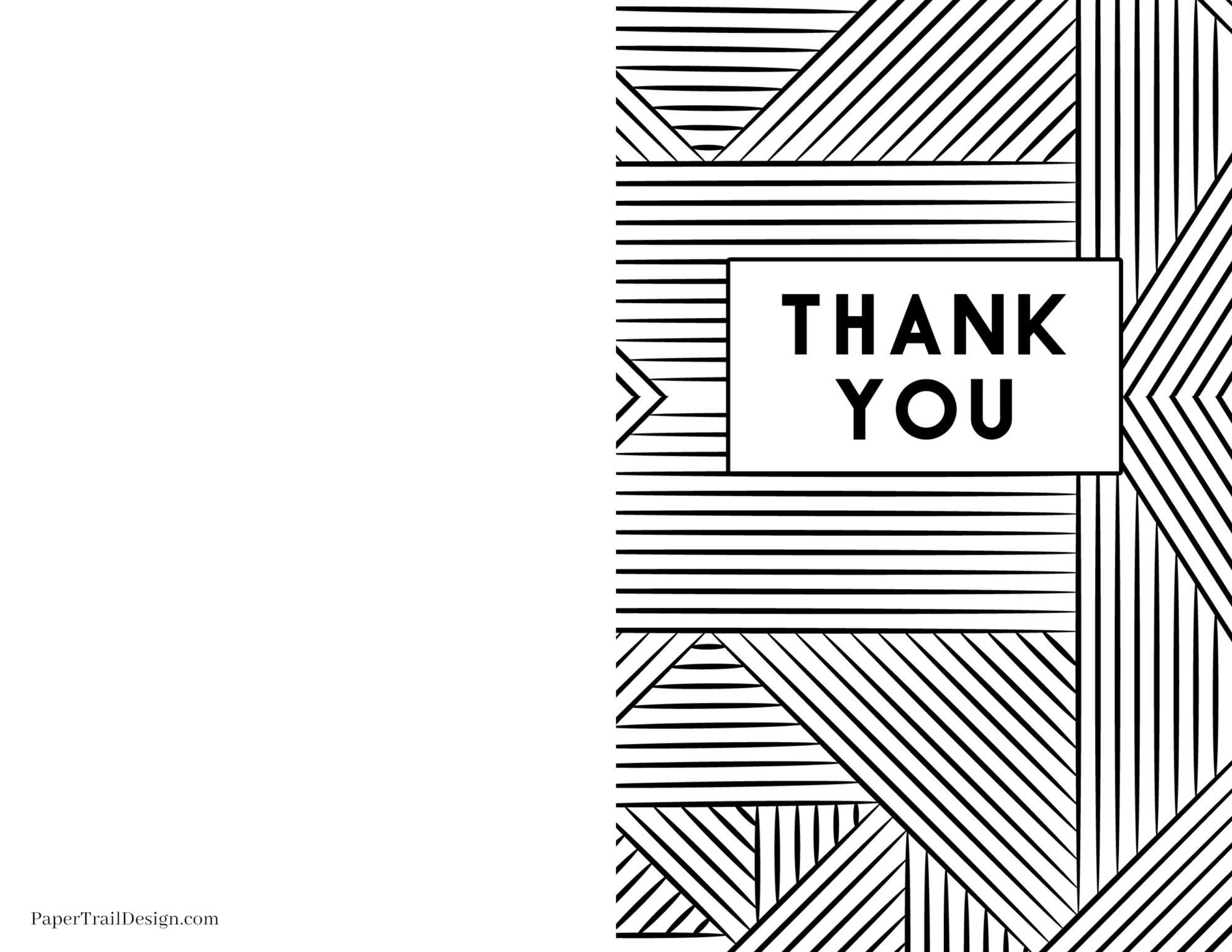 Free Printable Thank You Cards - Paper Trail Design in Folding Thank You Cards Printable