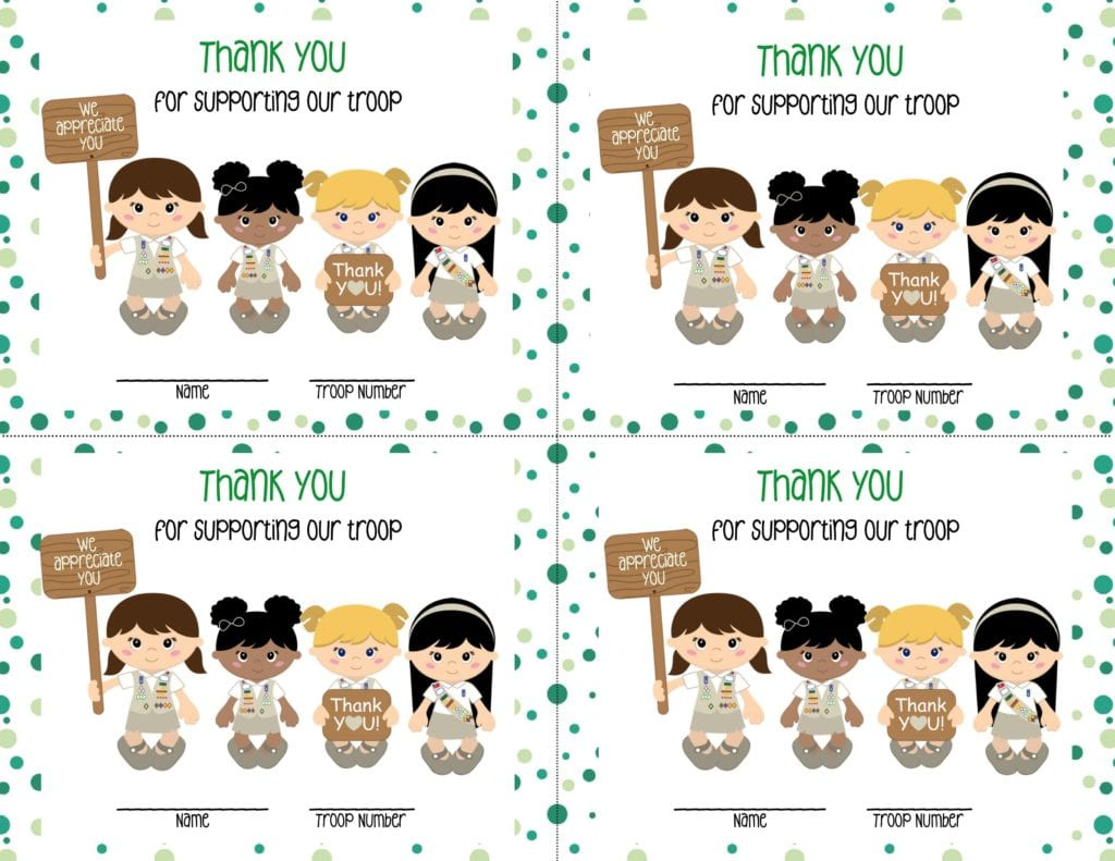 Free Thank You Cards For Girl Scouts | Clementine County in Girl Scout Thank You Cards Free Printable