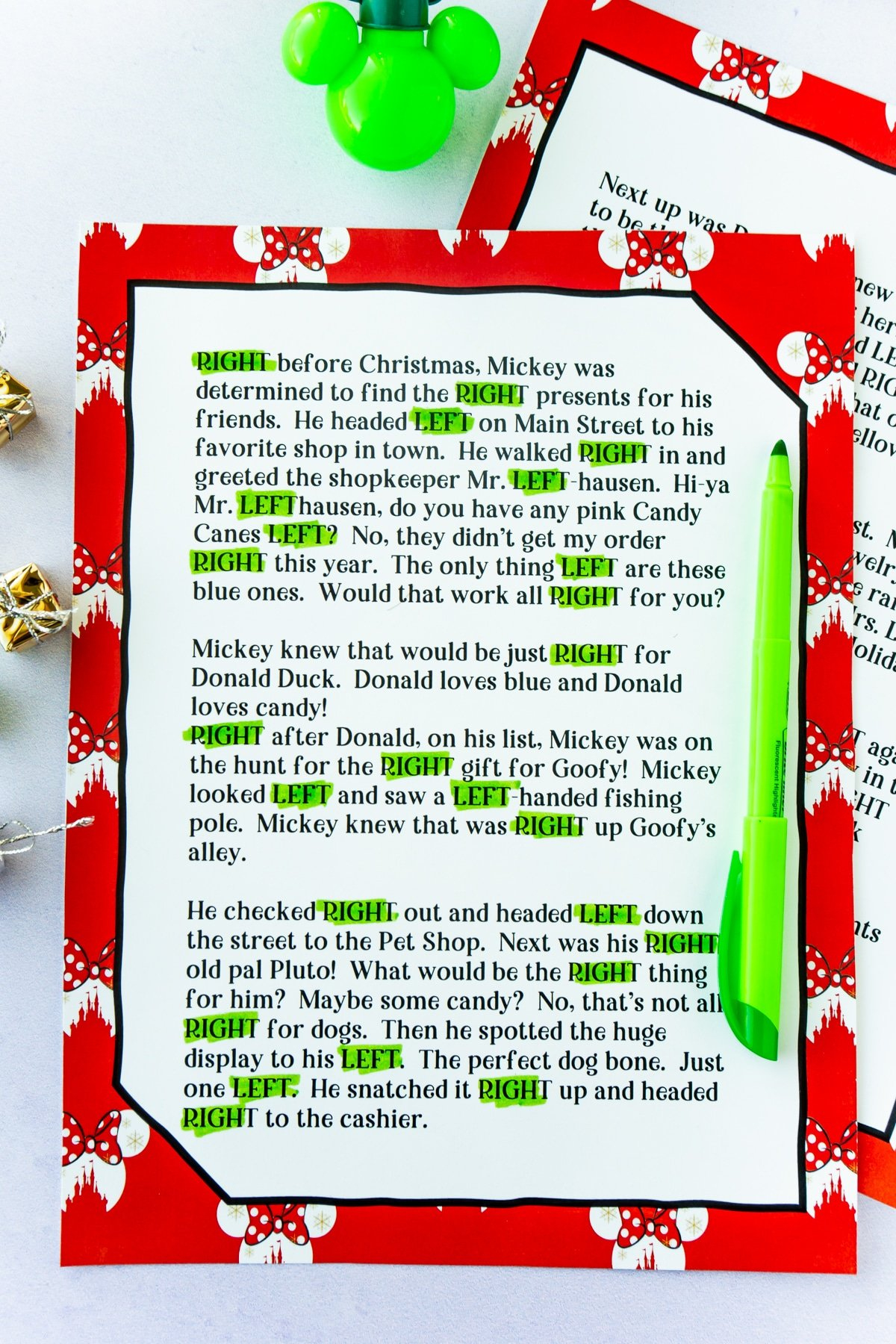 Fun Left Right Christmas Game (4 Printable Stories) - Play Party Plan within Free Printable Left and Right Christmas Game