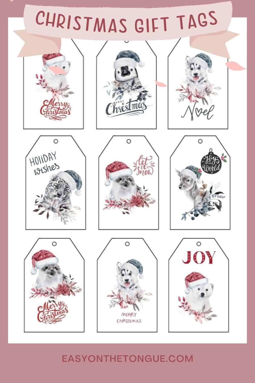 Grab The Free Snow Animal Christmas Gift Tags for Free Printable Christmas Tags