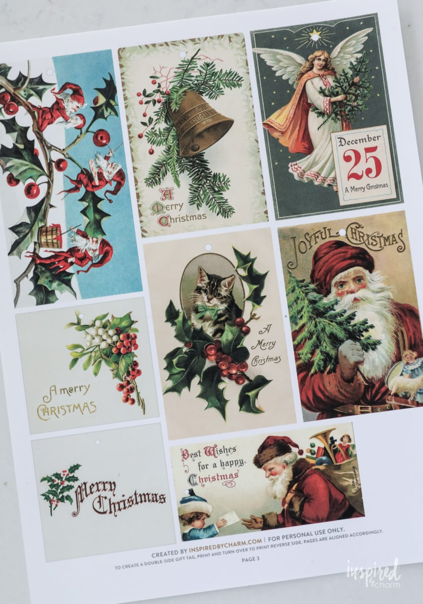 Handmade Vintage-Inspired Christmas Gift Tags pertaining to Free Printable Vintage Christmas Gift Tags