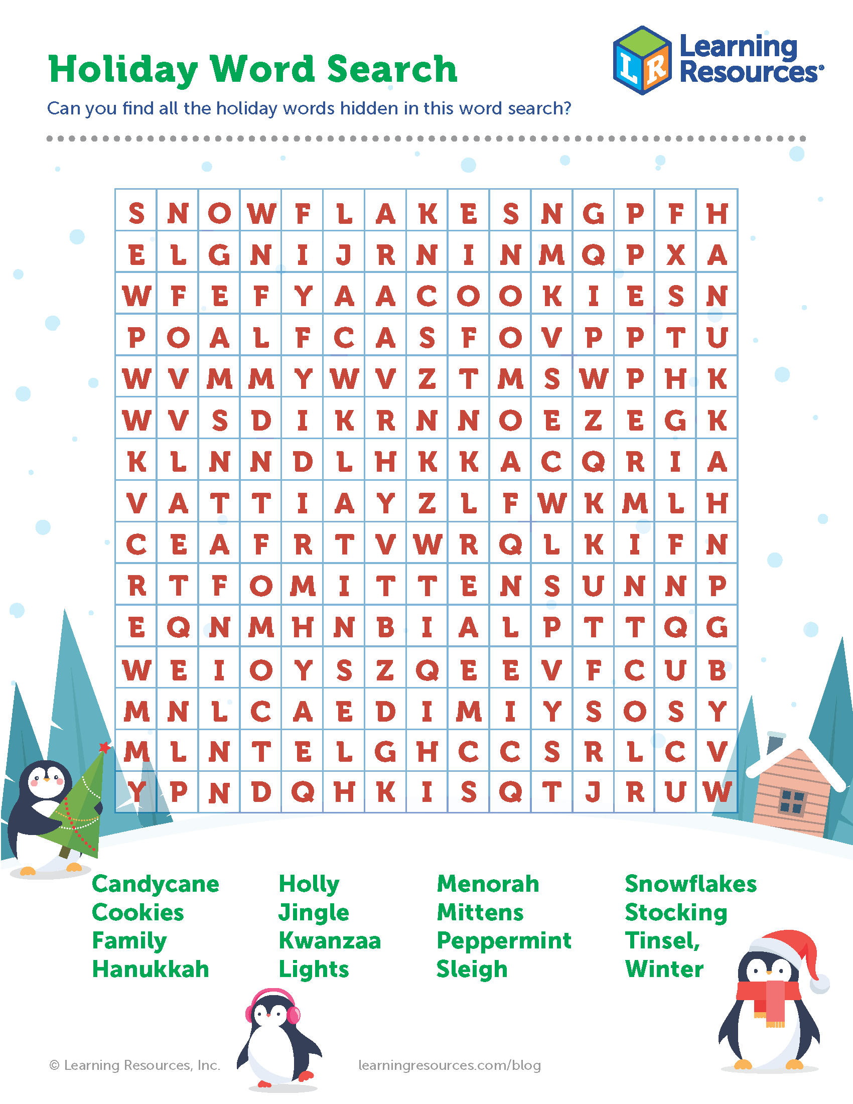 Holiday Word Search Printable | Learning Resources regarding Free Printable Holiday Word Search Puzzles