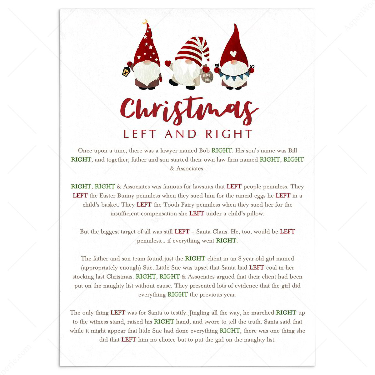 Left Right Xmas Game Printable | Christmas Gnomes with regard to Naughty Left Right Christmas Game Printable