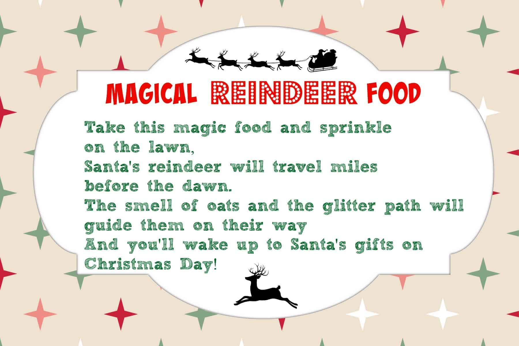 Magical Reindeer Food Recipe + Free Printable Poem Tag - Mama Cheaps® with regard to Reindeer Food Printable Poem