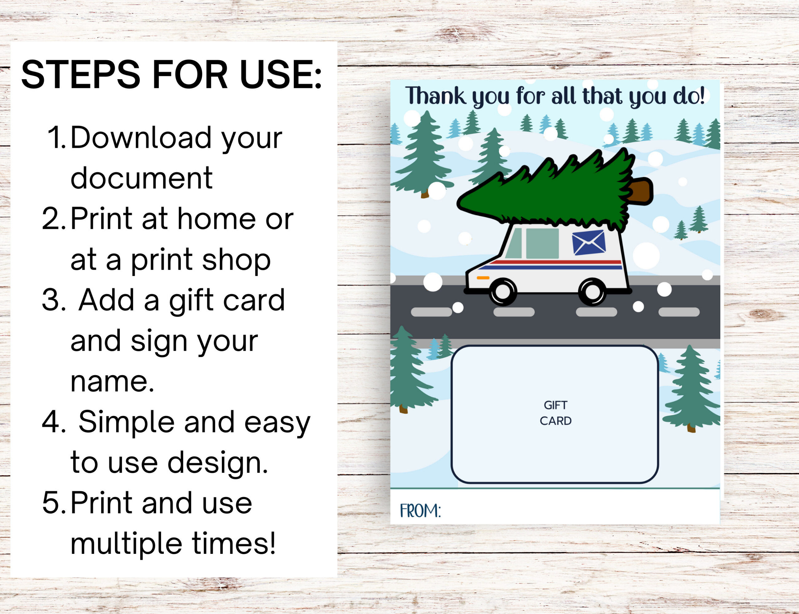Mailman Gift Card Holder, Christmas Gift For Mail Carrier, Postal throughout Free Printable Christmas Card For Mail Carrier