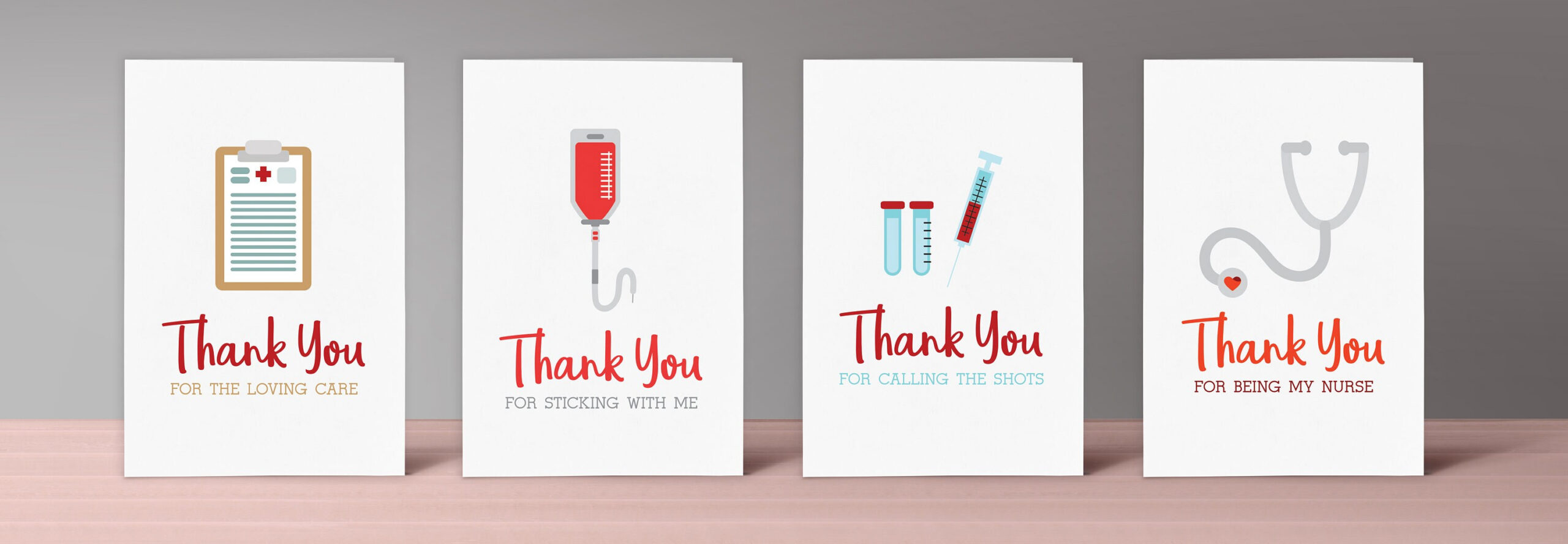 Nurse Thank You Card - Set Of 4 - Download And Print - Nurse Week throughout Printable Free Thank You Cards For Nurses