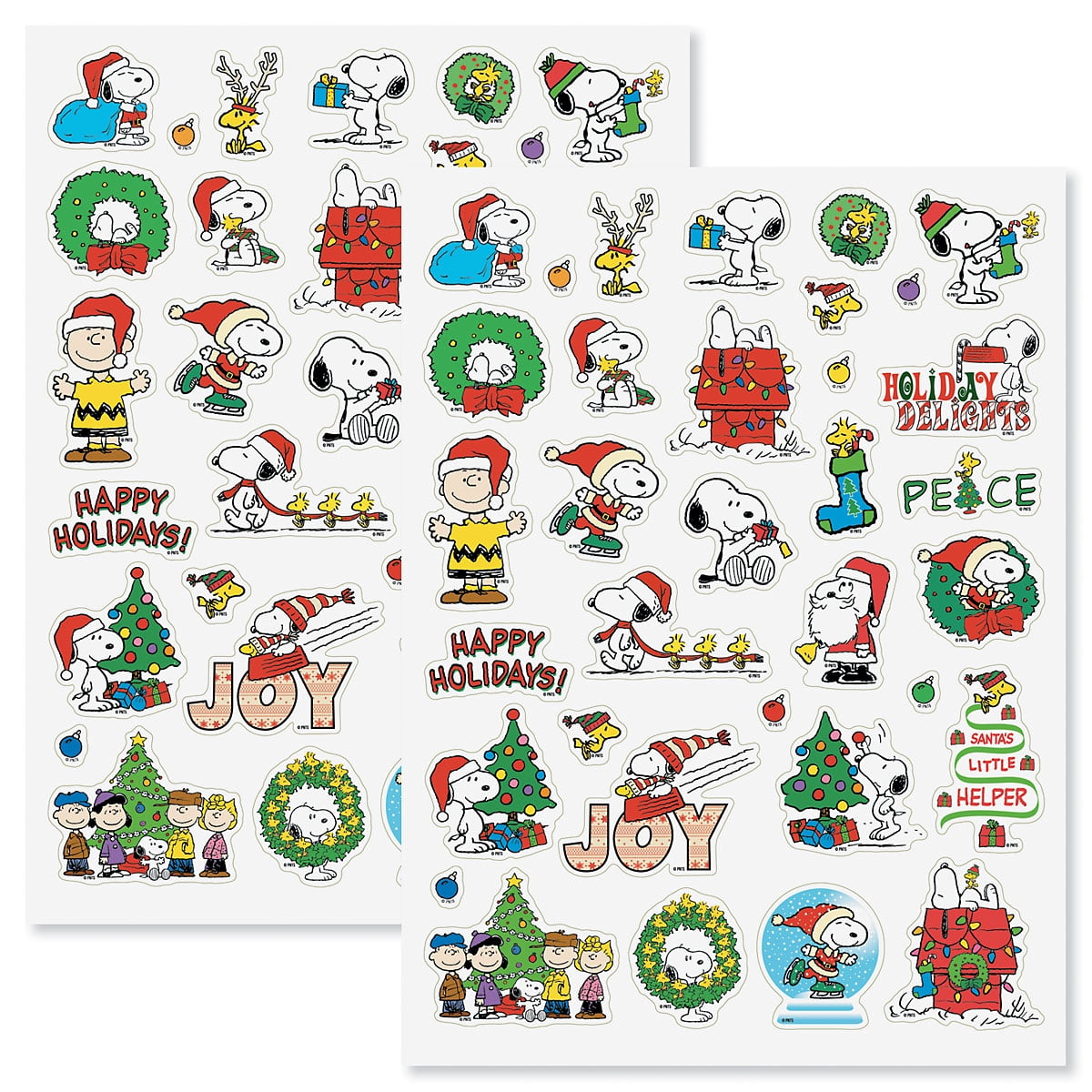 Peanuts Snoopy Christmas Festive Sticker Pack - 2 Sheets Of 34 within Printable Christmas Tags Snoopy