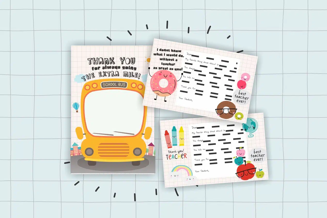 Print These Adorable Teacher &amp;amp; Bus Driver Thank You Cards. Free with Free Printable Thank You Cards For Bus Driver