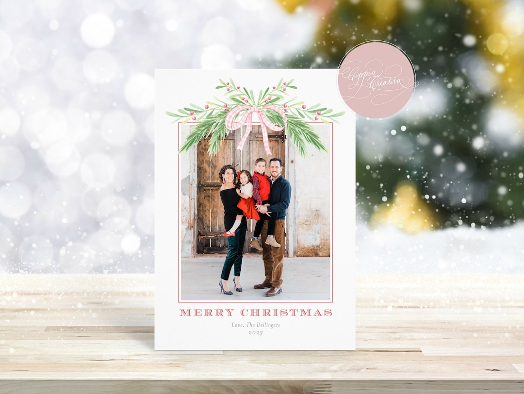 Printable Christmas Card With Photo, Holiday Card, Photo Card for Printable Christmas Card Etsy