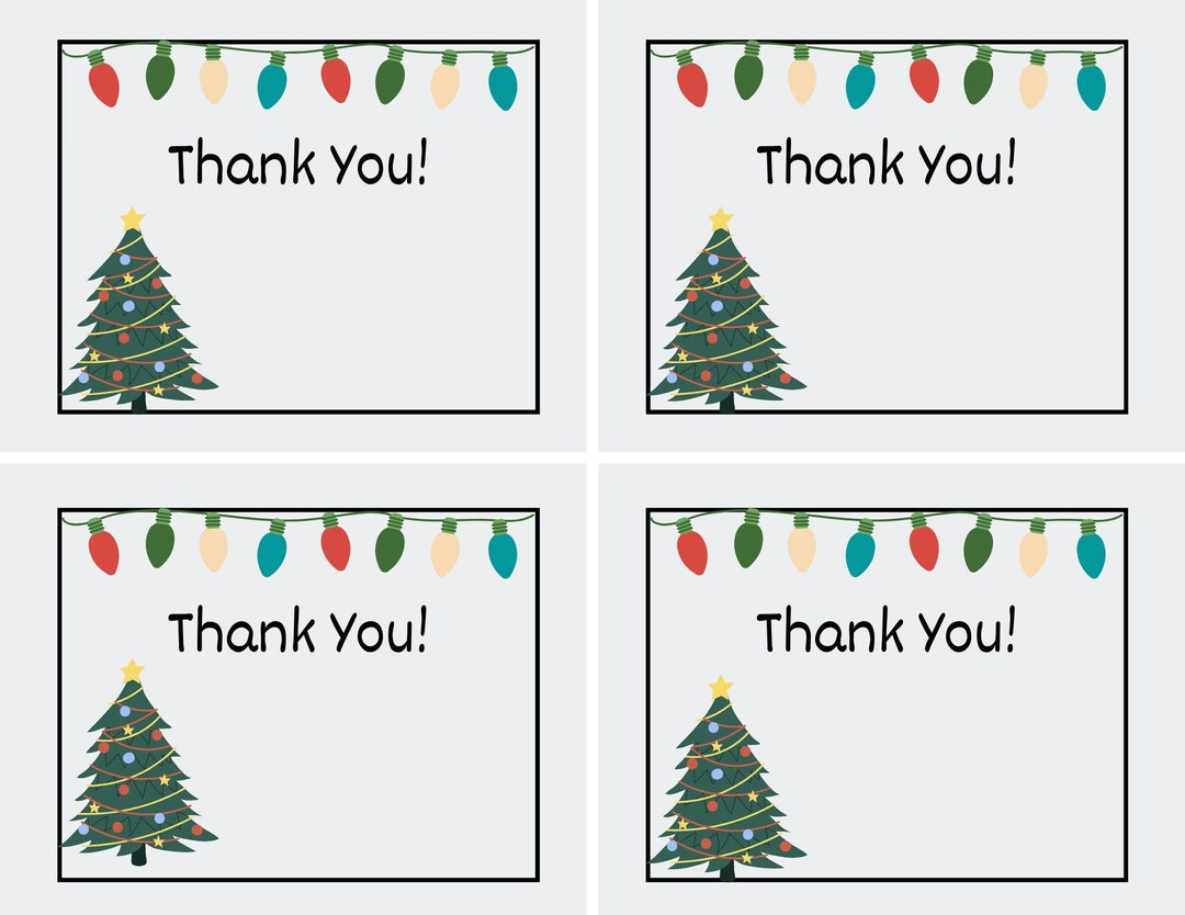 Printable Christmas Thank You Cards For Teachers, Students, Or with regard to Printable Holiday Thank You Cards