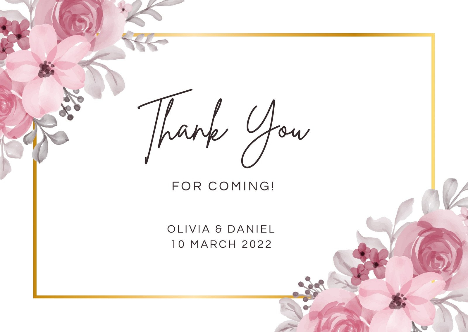 Printable, Customizable Thank You Card Templates | Canva regarding Online Printable Thank You Cards