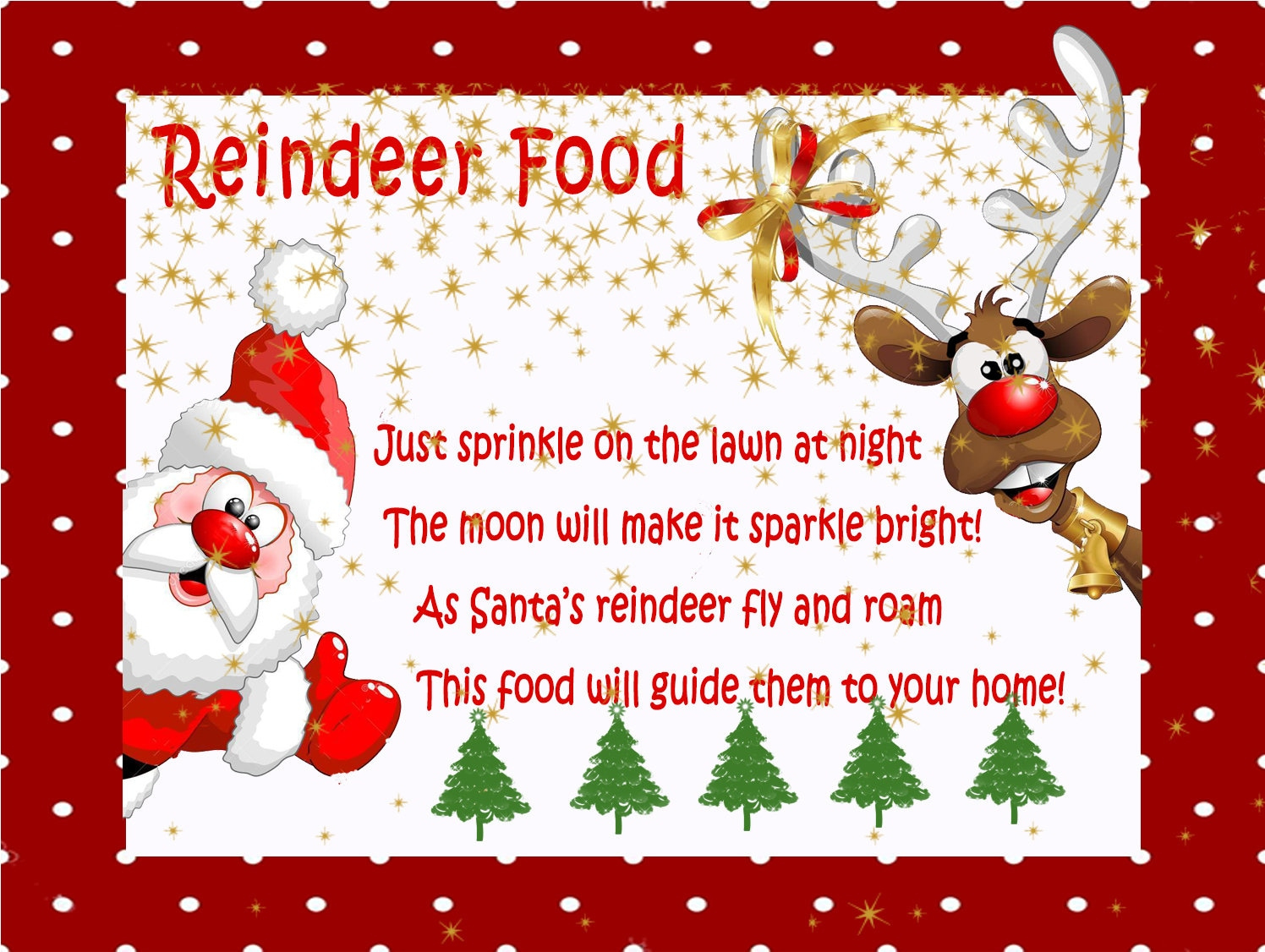 Printable Reindeer Food Label: Christmas Snack Bag Toppers intended for Template Reindeer Food Printable