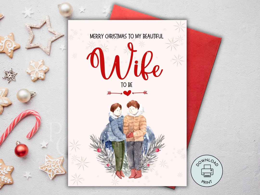 Printable Romantic Christmas Card For Wife To Be, Fiancée with Printable Christmas Card For Wife With Love