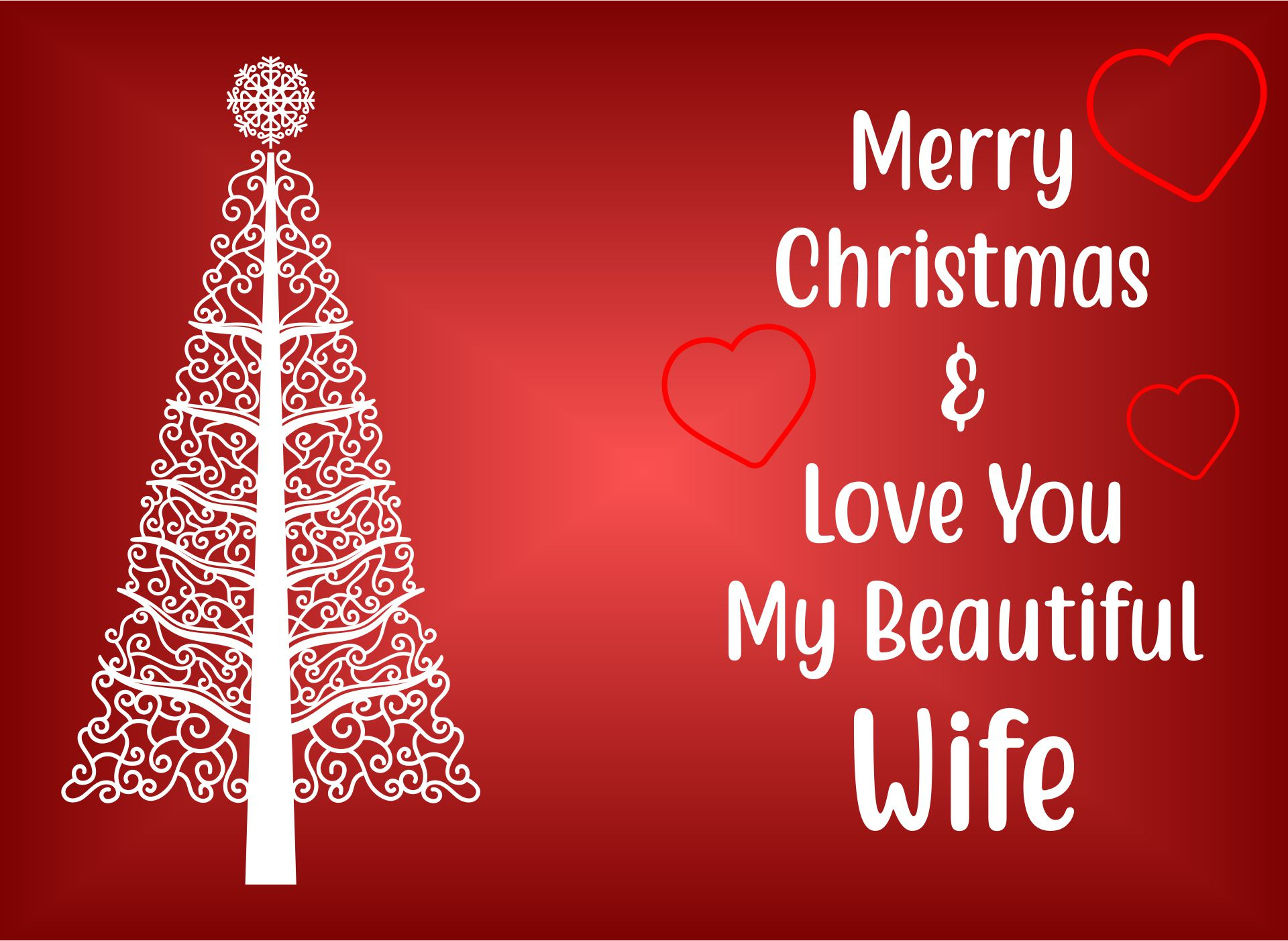 Romantic Merry Christmas Wife Christmas Cards For A Wife To Give intended for Printable Christmas Card For Wife