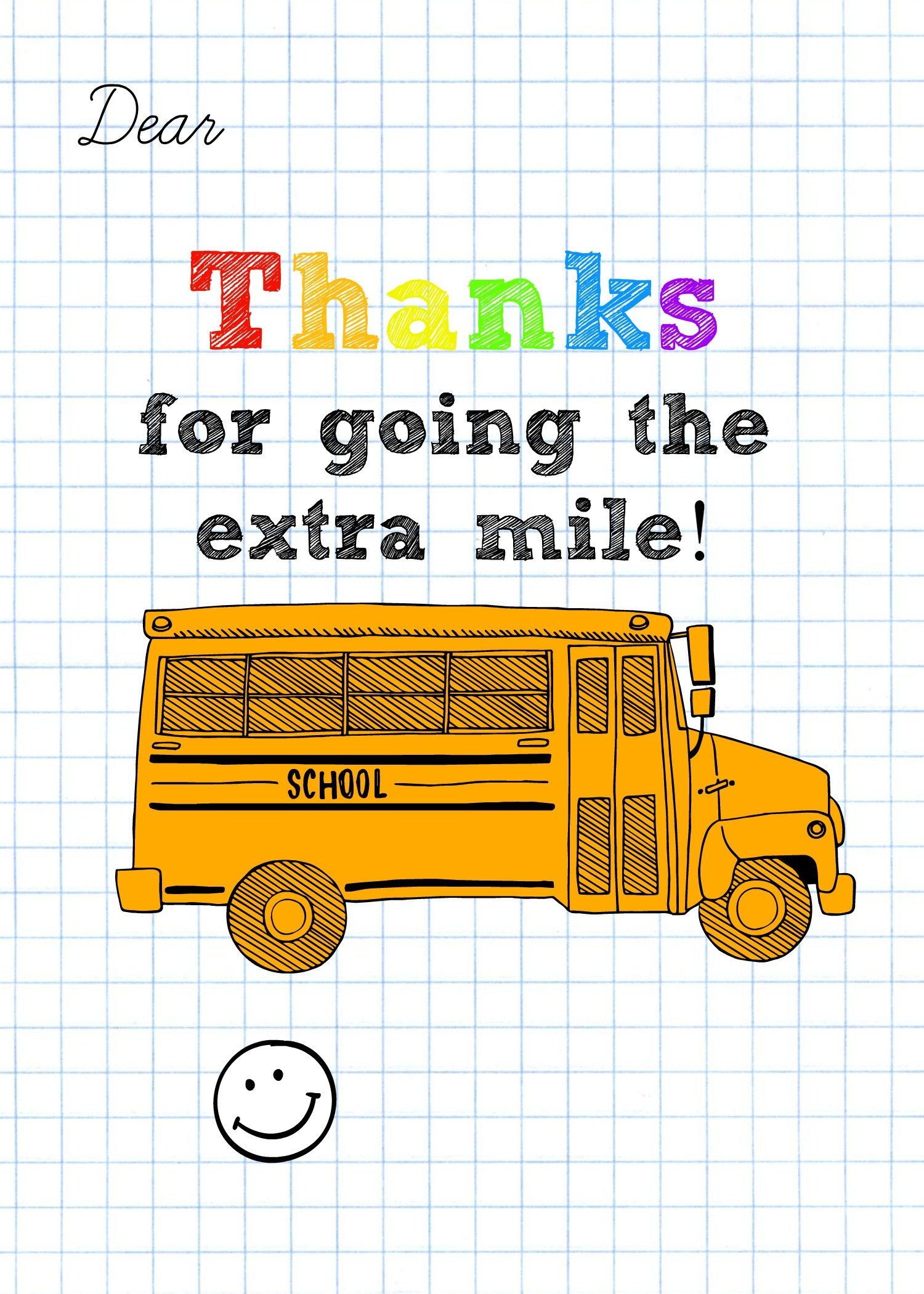 School Bus Driver Gifts Funny School , Cute School Bus Driver pertaining to Free Printable Thank You Cards For Bus Driver