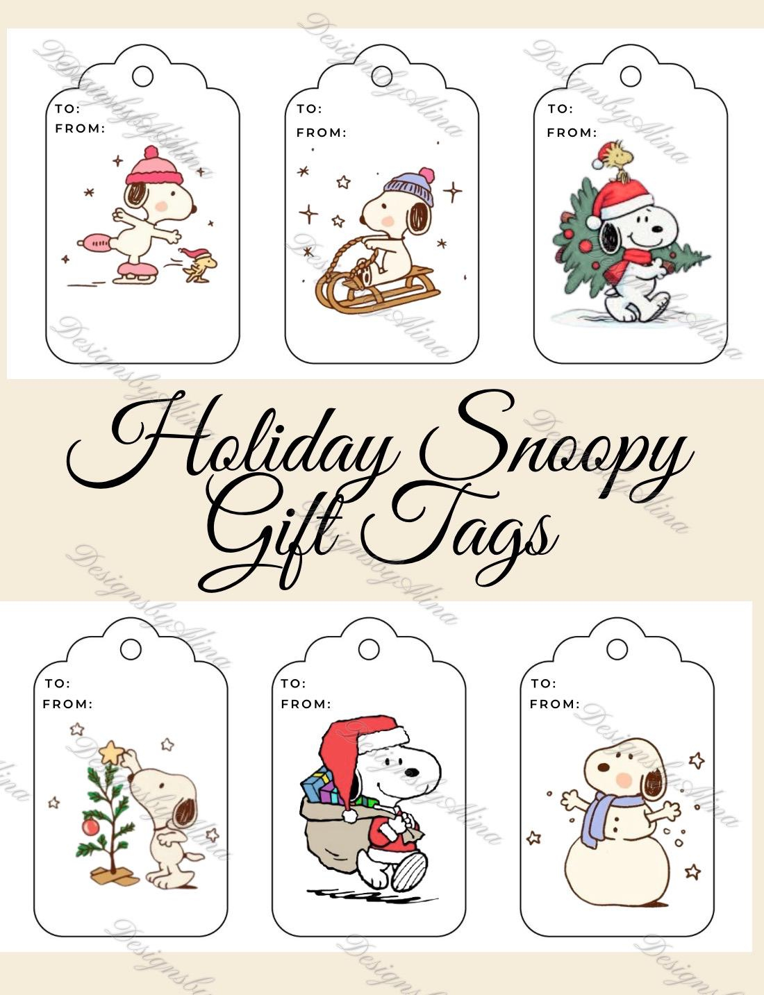 Snoopy Printables - Etsy with regard to Printable Christmas Tags Snoopy